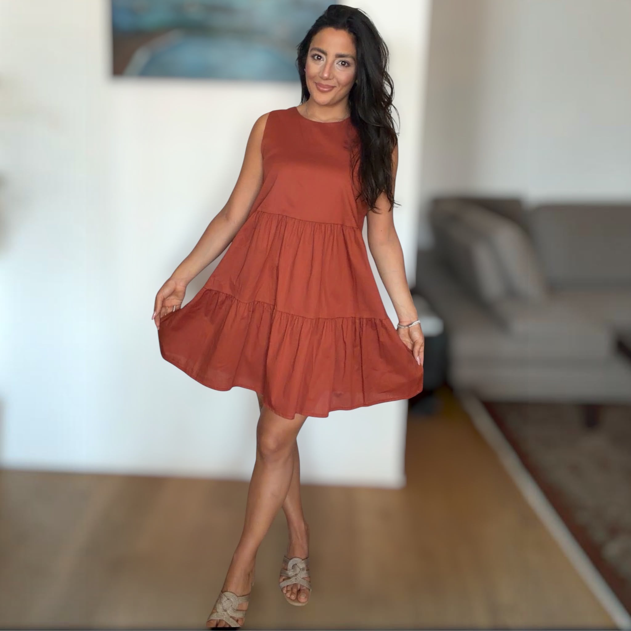 MINI DRESS ANNARE' IN 100% COTONE