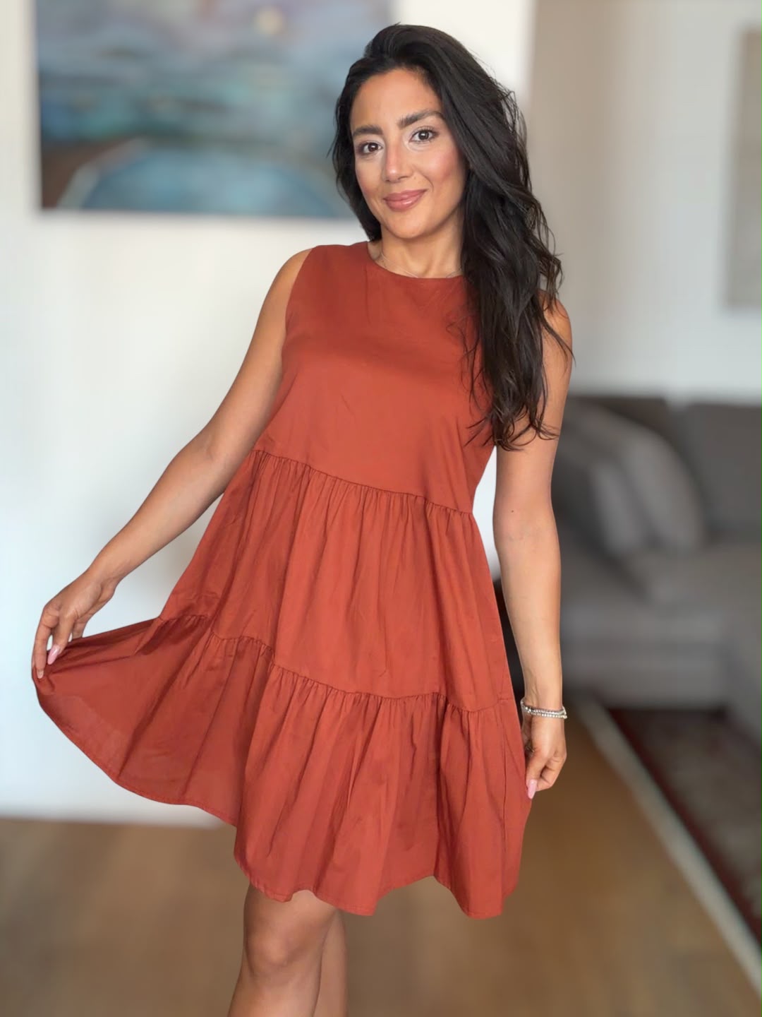 MINI DRESS ANNARE' IN 100% COTONE