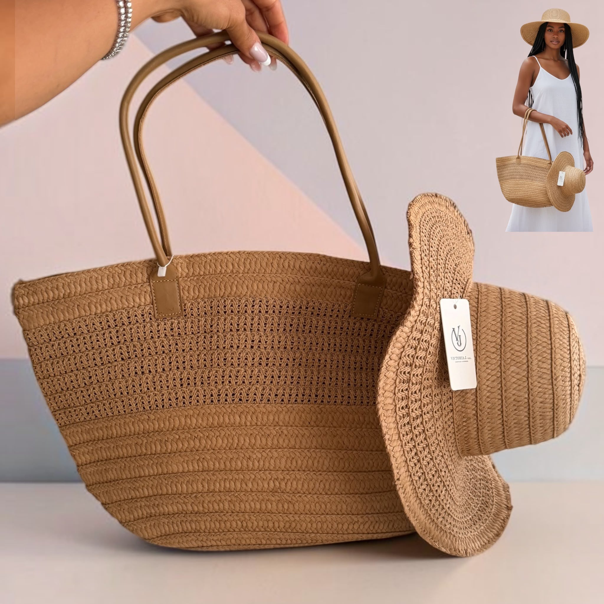 CORINNE BORSA MARE E CAPELLO (SET)