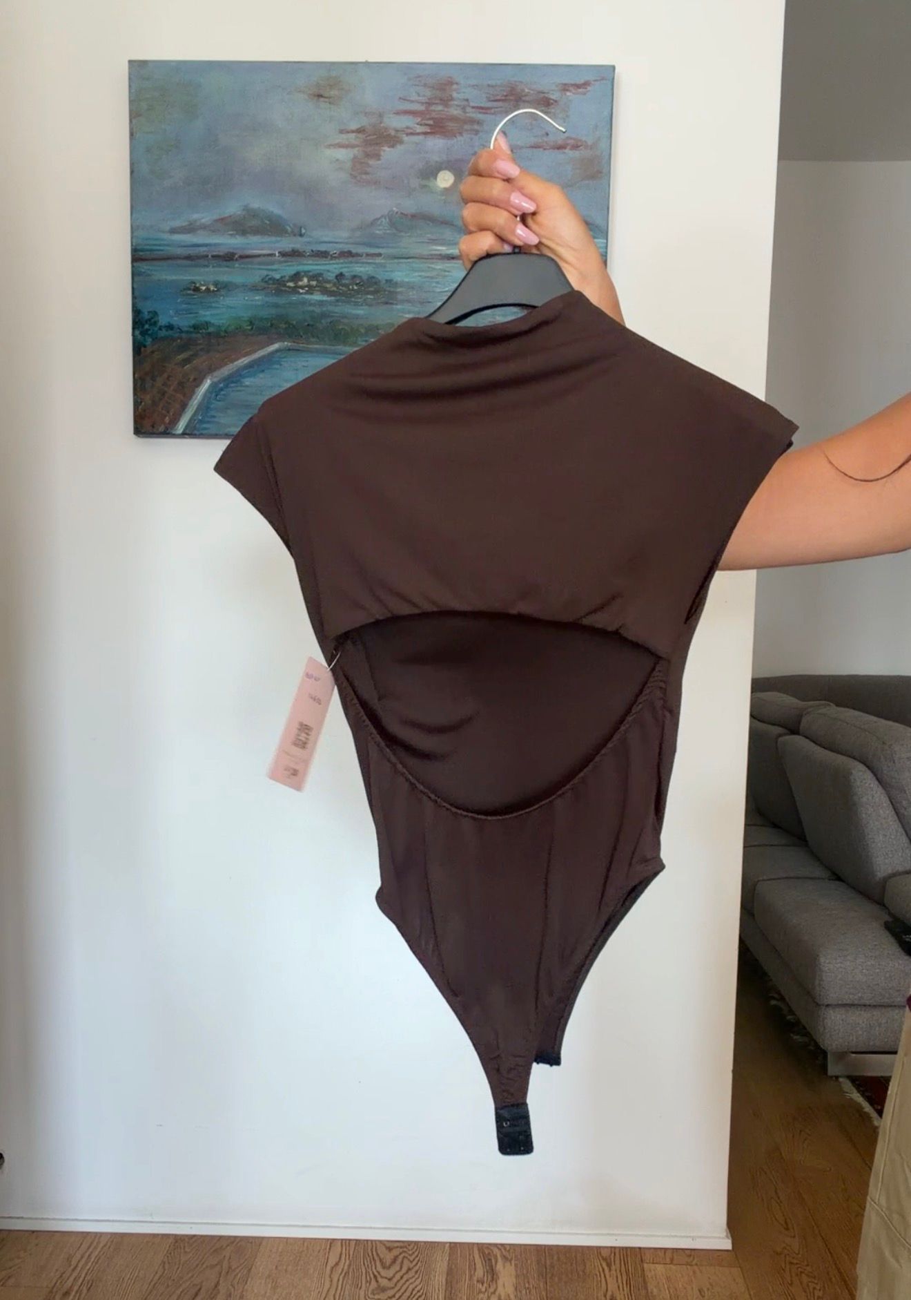 [NenaShop] BABY Body a Girocollo e Smanicato con Schiena Parzialmente Scoperta Elasticizzato