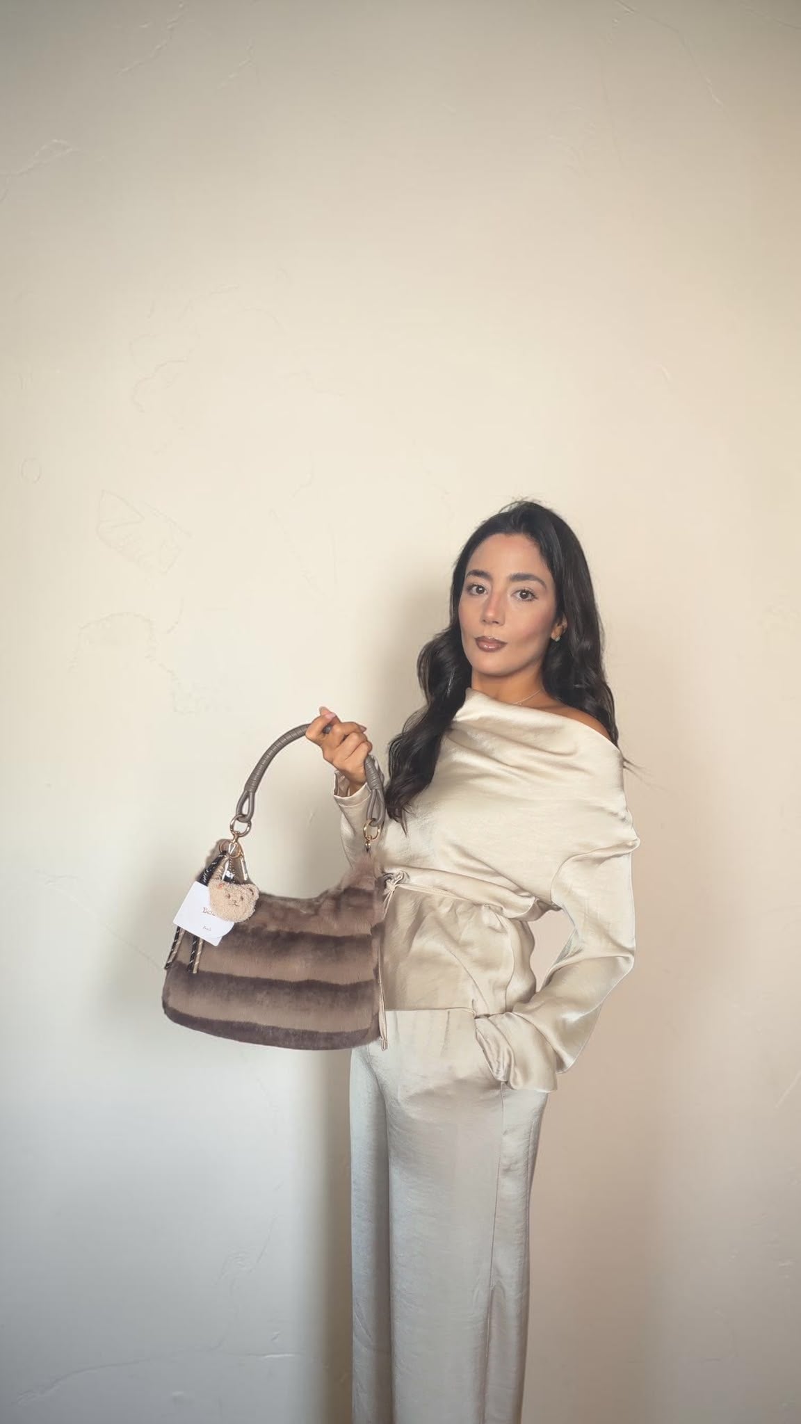 [NenaShop] SANDRA Set - Completo Due Pezzi in Satin Camicetta e Pantalone con elastico in vita