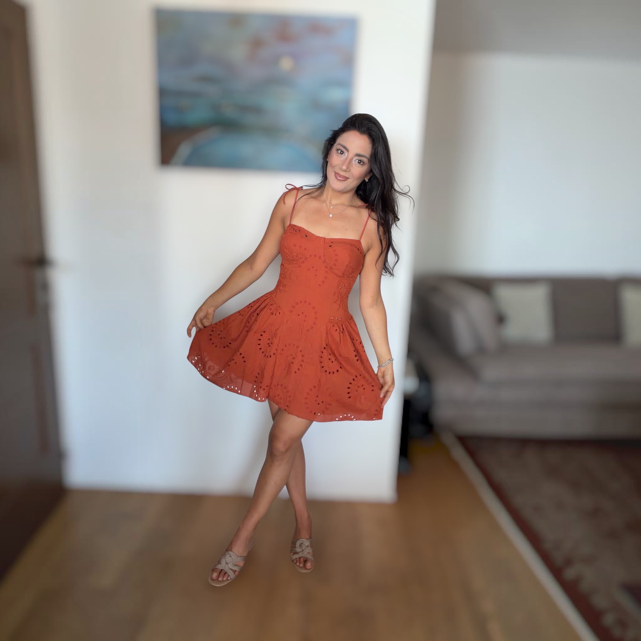 MINI DRESS IMMA – 100% COTONE PIZZO SANGALLO
