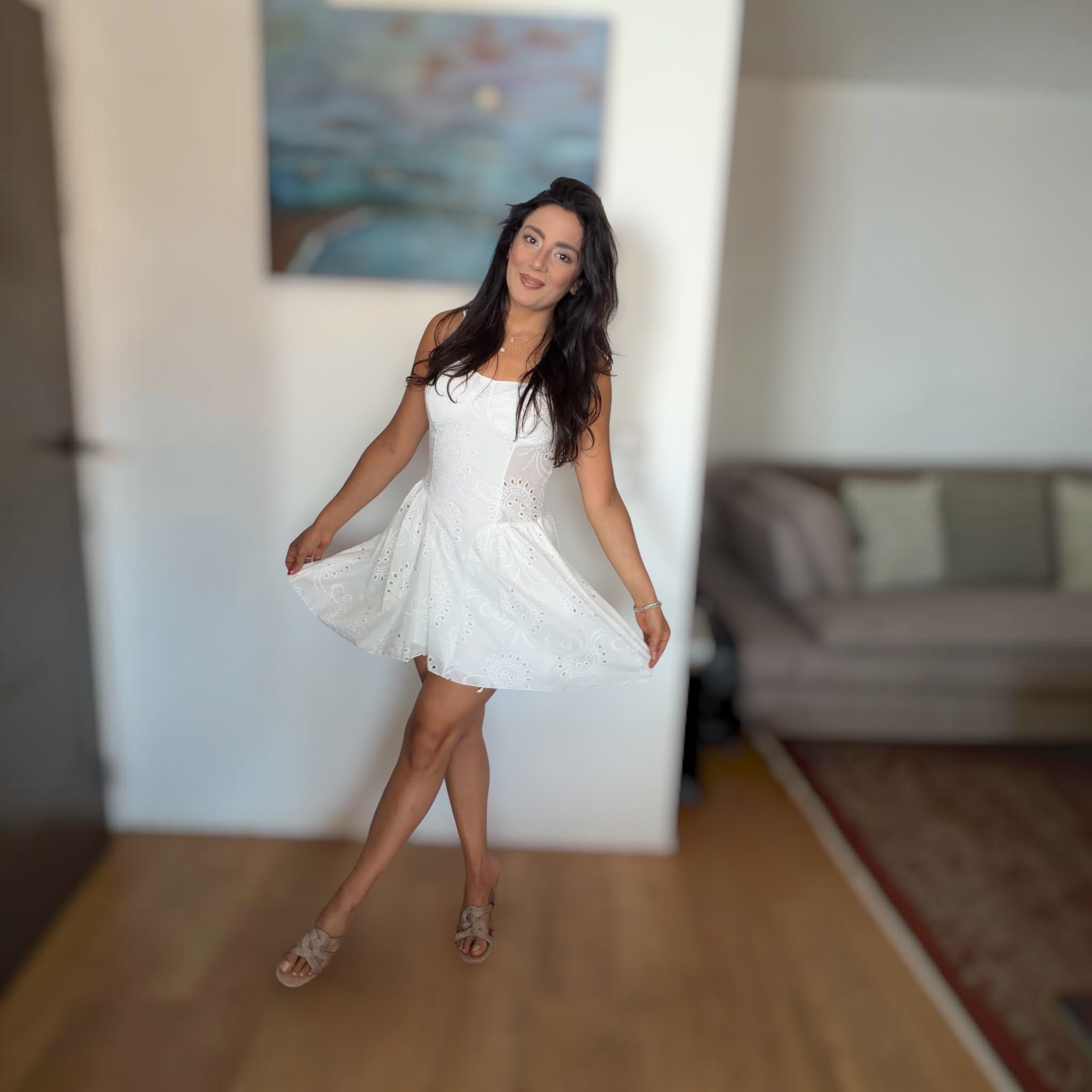 MINI DRESS IMMA – 100% COTONE PIZZO SANGALLO