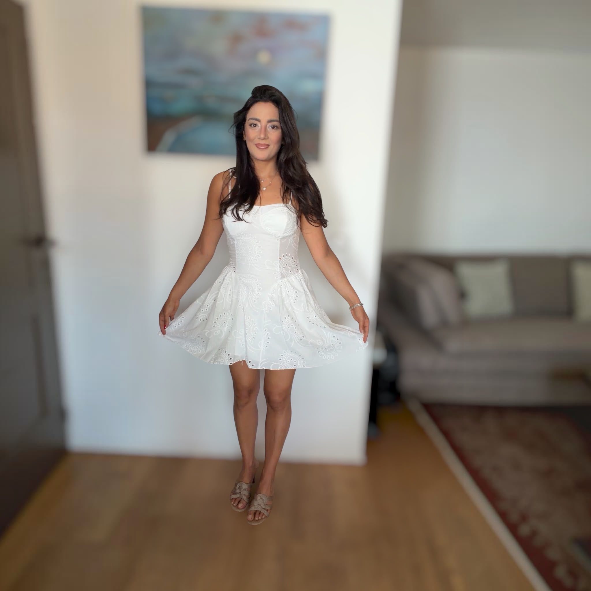 MINI DRESS IMMA – 100% COTONE PIZZO SANGALLO