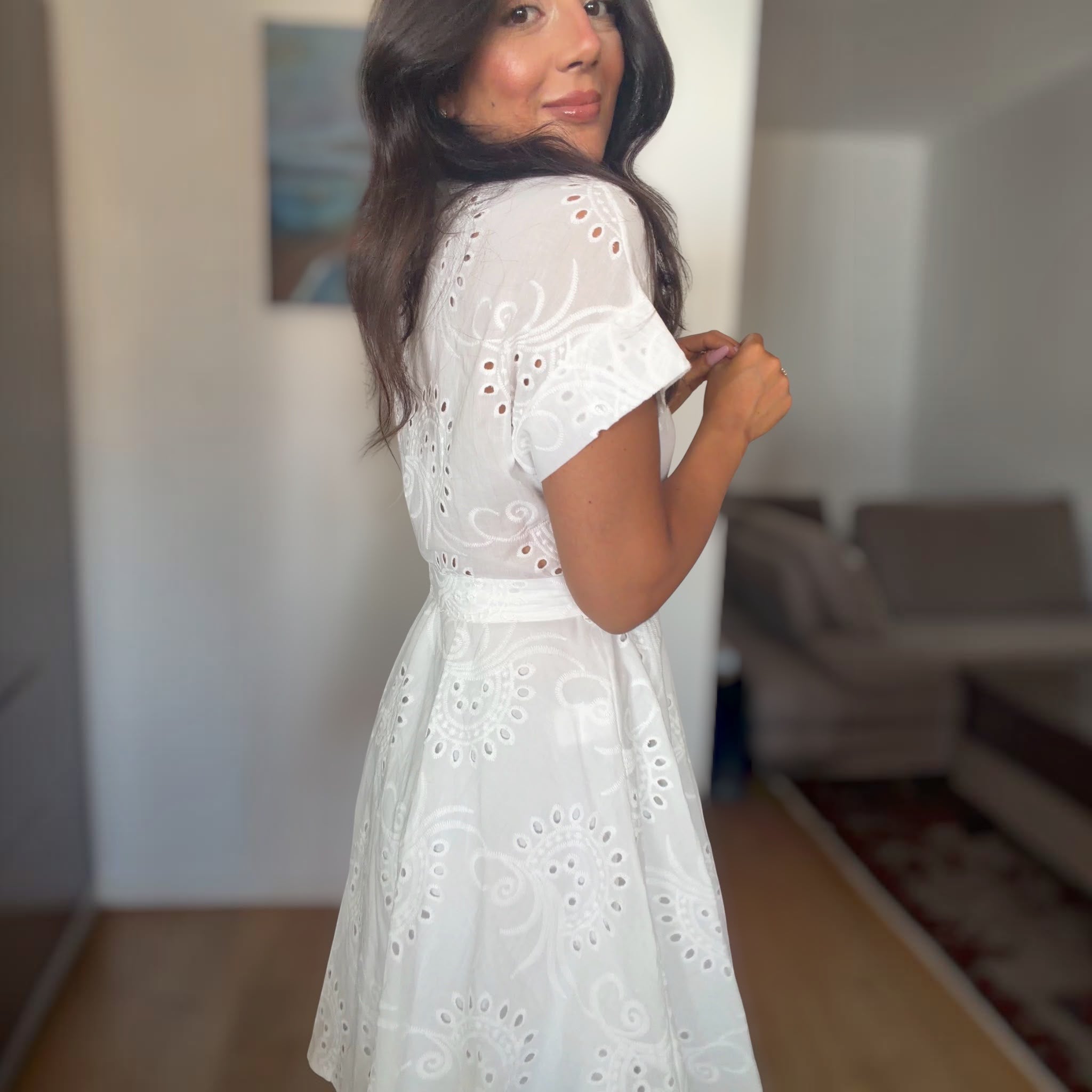 MINI DRESS LILY IN PURO COTONE PIZZO SANGALLO