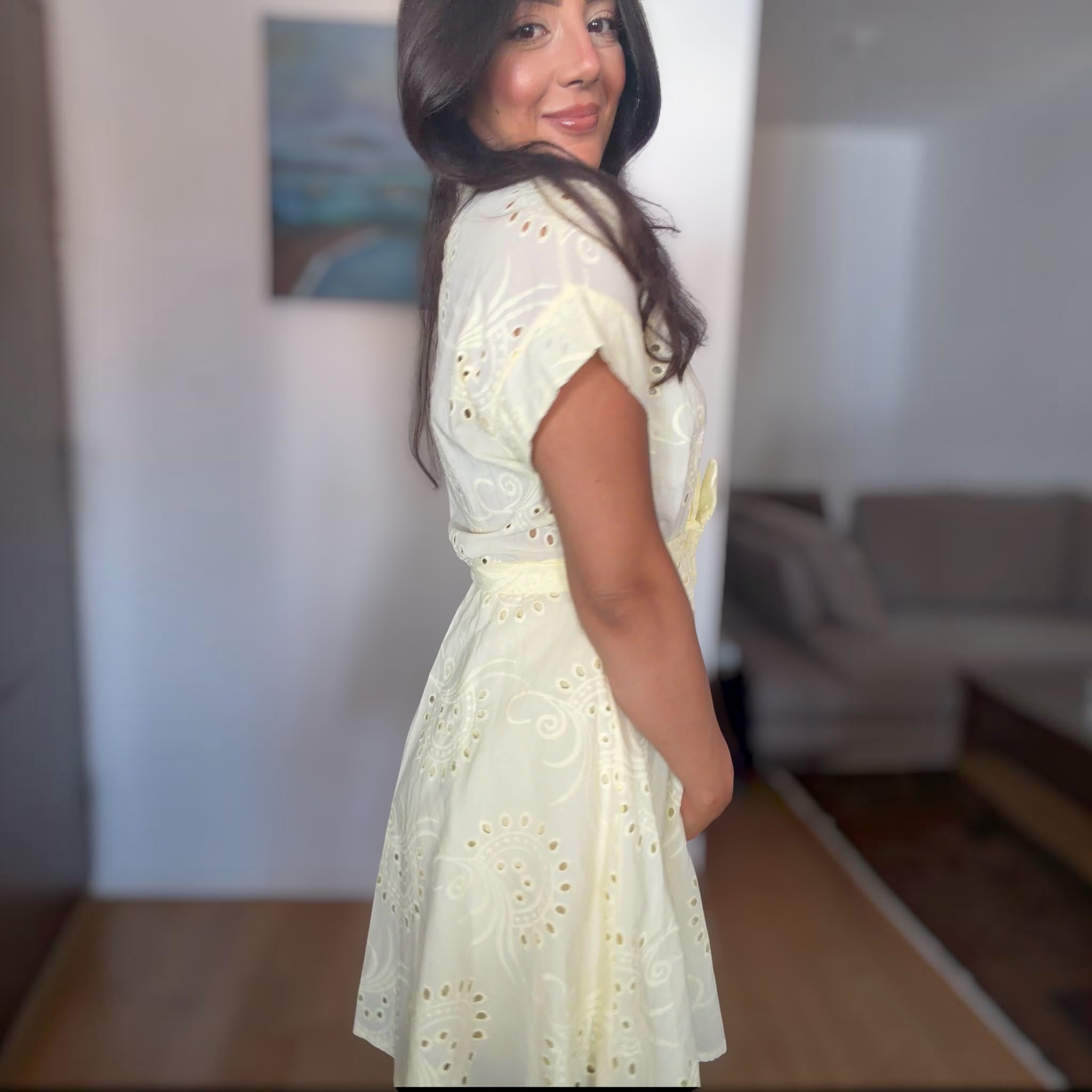 MINI DRESS LILY IN PURO COTONE PIZZO SANGALLO